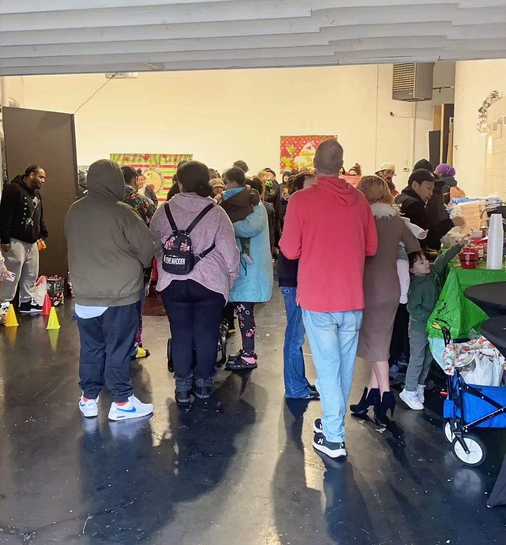 Community give-back event line
